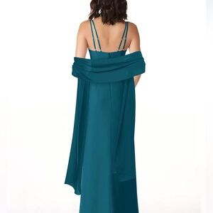 NWT Azazie Chiffon Shawl Ink Blue for Evening Dresses Bridesmaid Women